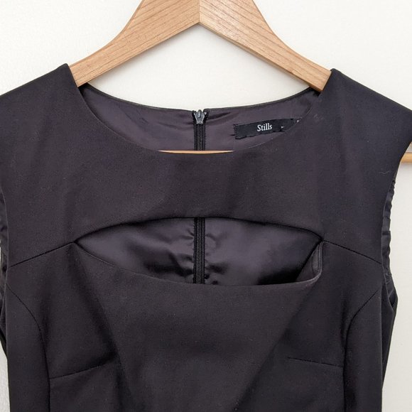 NWOT Black Cut Out Mini Dress with Pockets - Picture 8 of 16